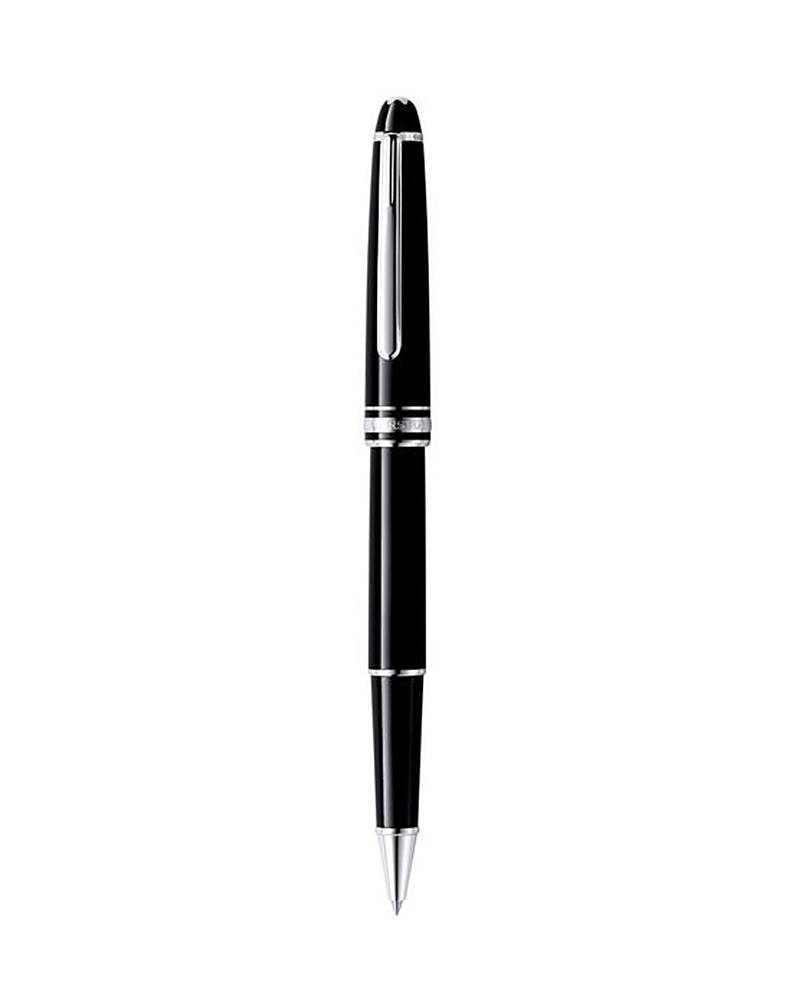 Montblanc Meisterstuck Platinum-plated Black Resin Classique Rollerball Pen In Black