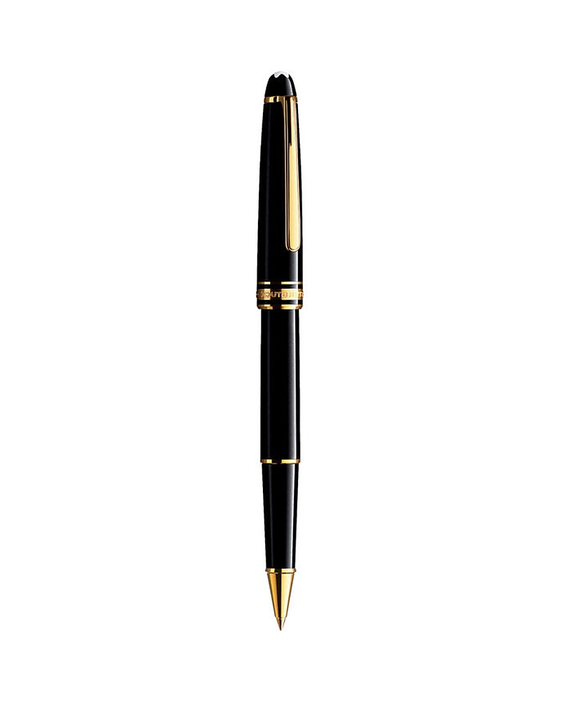 Montblanc Meisterstuck Gold-plated Black Resin Classique Rollerball Pen In Black