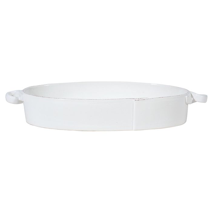 Shop Vietri Lastra Handled Oval Baker In White