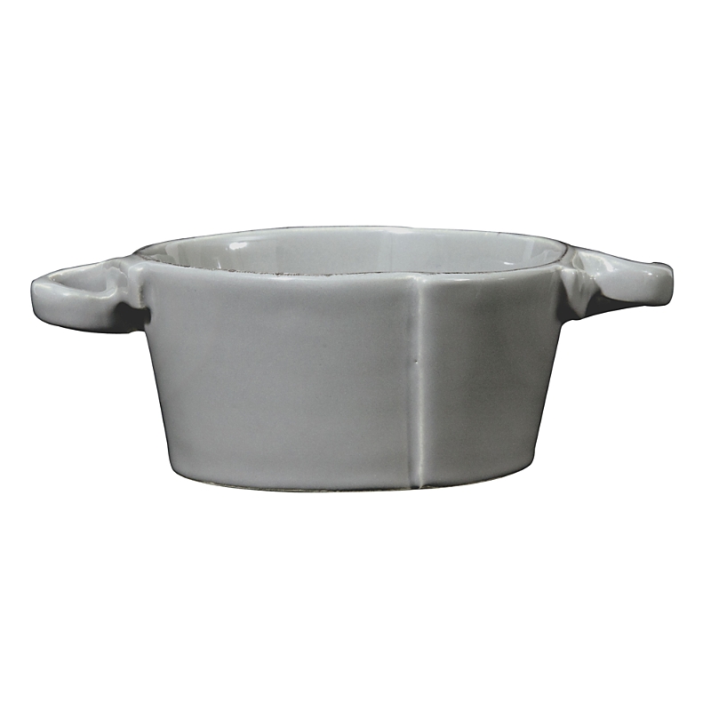 Vietri Lastra Small Handled Bowl In Gray