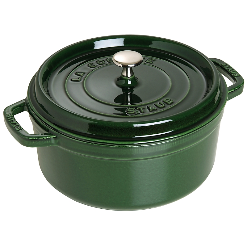 Staub Cast Iron 5.5-quart Round Cocotte In Basil