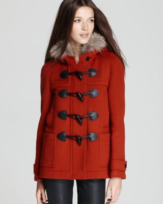 burberry coat with fur hood