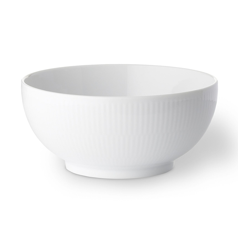 Royal Copenhagen White Fluted Plain 7 Serving Bowl In White