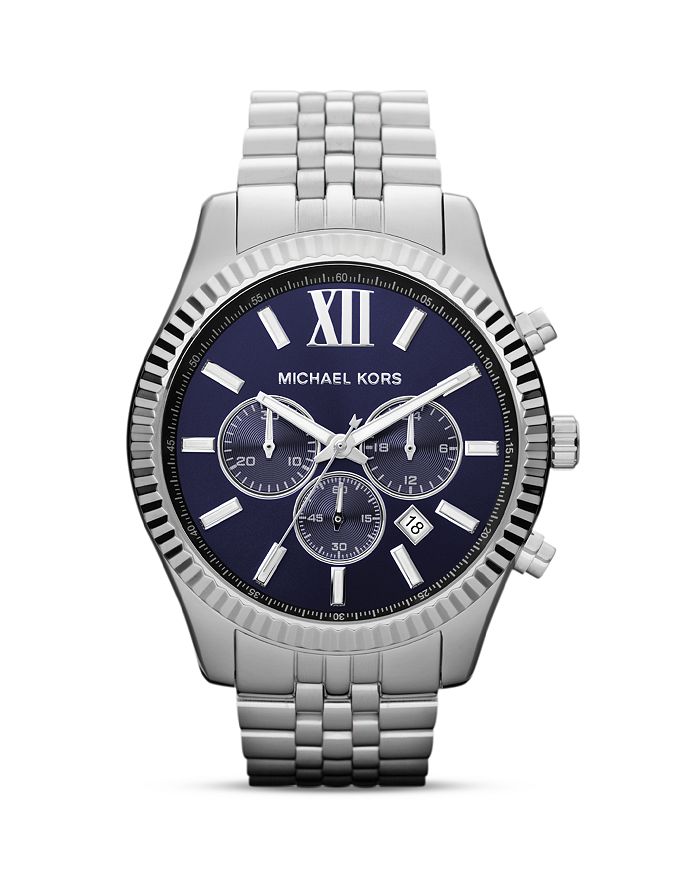 Michael Kors Lexington Watch, 45mm In Black/silver
