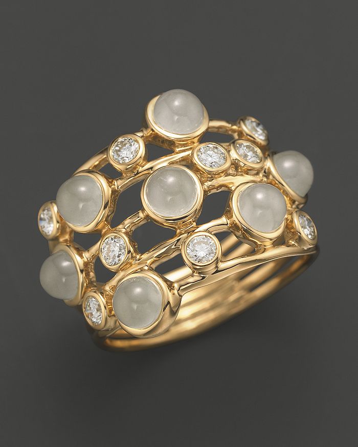 IPPOLITA 18K Gold Lollipop Constellation Ring in Milky Aquamarine