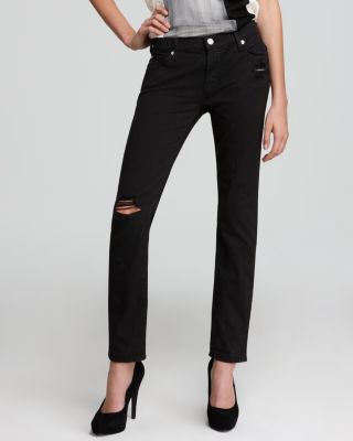 7 for all mankind slim cigarette 7 For All Mankind Jeans - The Slim Cigarette in Black Destroyed