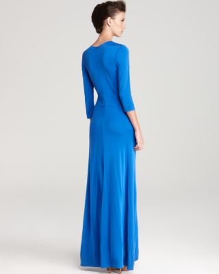 blue issa london dress ISSA LONDON Blue Printed Ruched Side Santa Fe Viscose Jersey Dress UK 12 main image 0