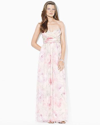 Ralph Lauren - Floor Length Shirred Floral Dress