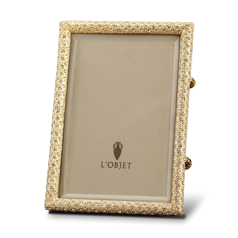 L'objet Rectangular Pave Frame, 8 X 10 In Gold/yellow