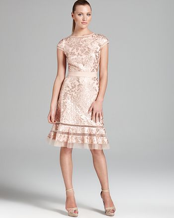 Tadashi Shoji Dress - Cap Sleeve Sequin Lace | Bloomingdale's