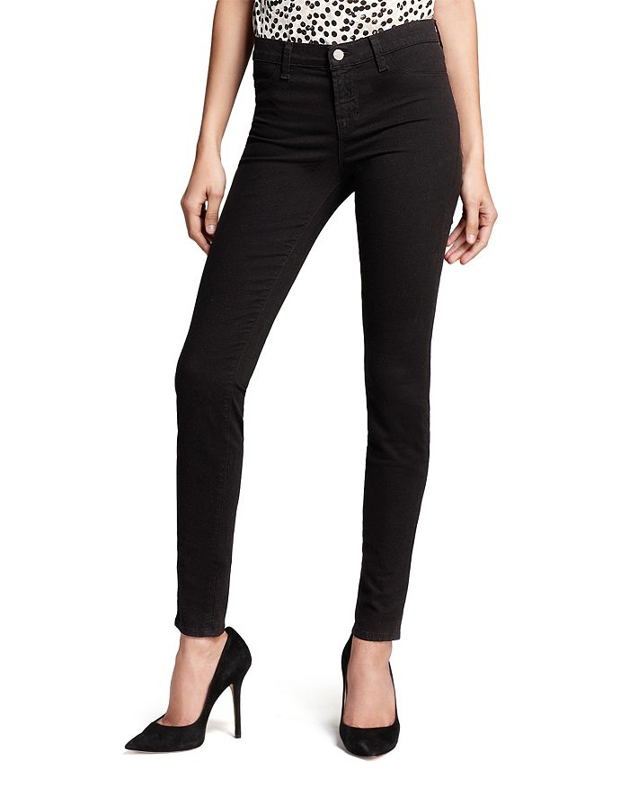 J Brand Jeans - Luxe Sateen 485 Super Skinny in Black | Bloomingdale's