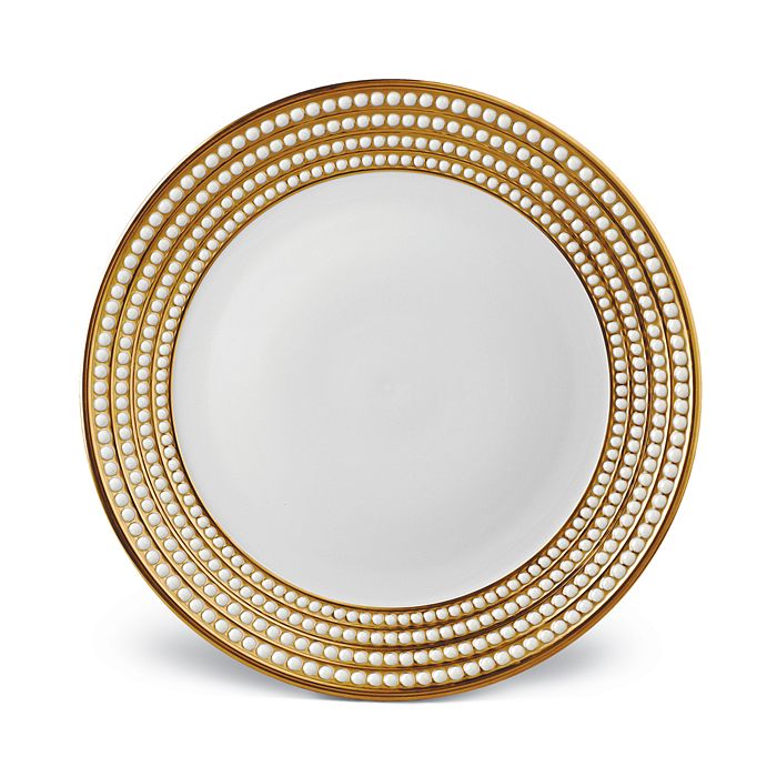 Shop L'objet Perlee Gold Charger In Gold And White