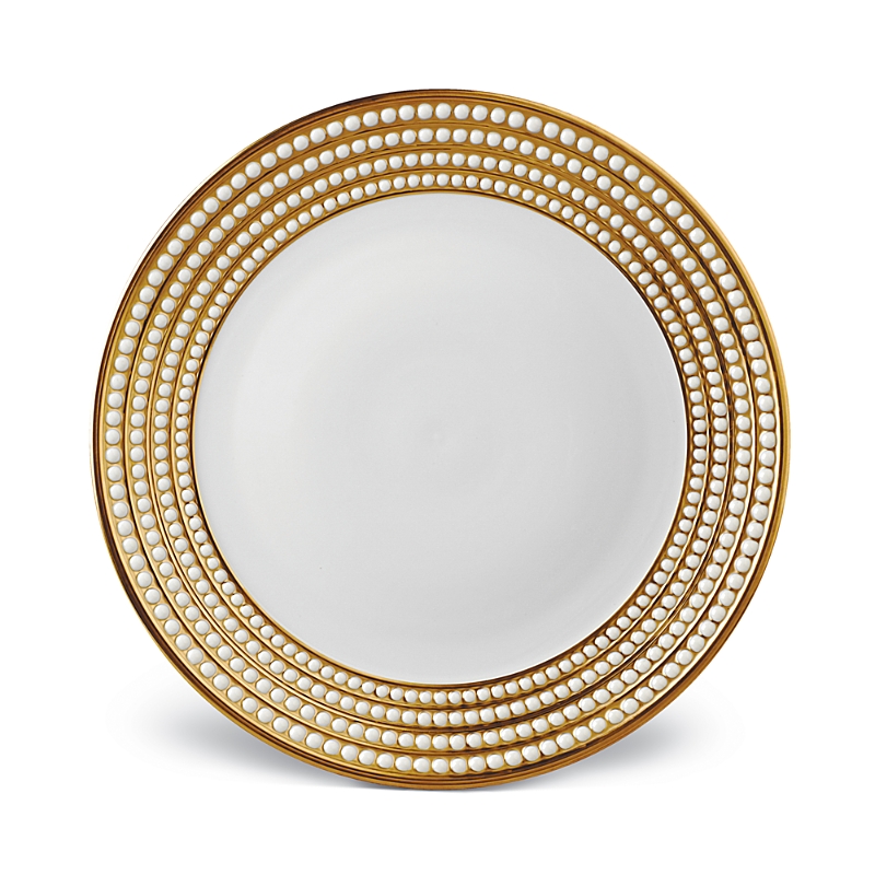 L'objet Perlee Gold Charger Plate In Gold And White