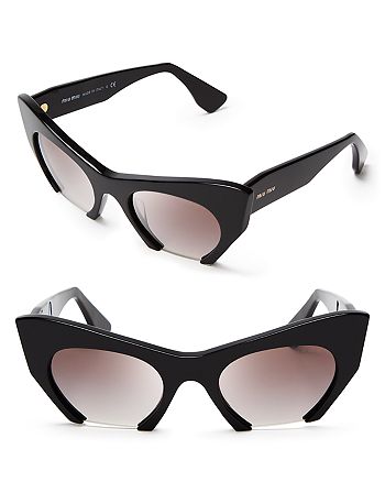 Miu Miu - Women's Semi-Rimless Cat Eye Sunglasses