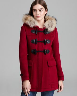 burberry wool toggle coat