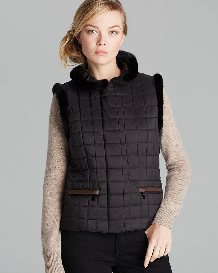 Maximilian Furs Rolf Schulte for Maximilian Quilted Vest with Mink Fur ...