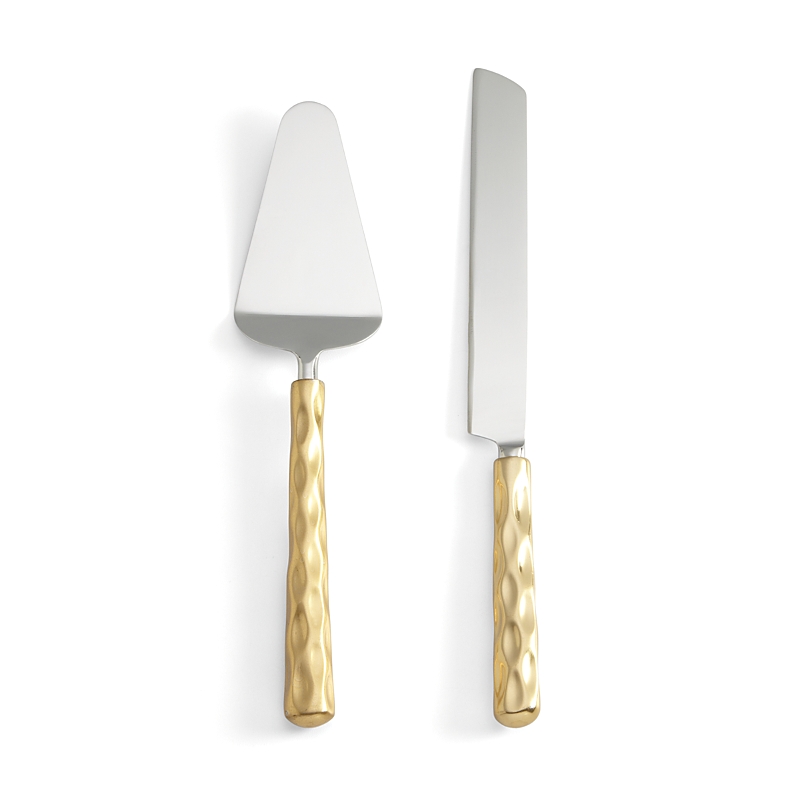 Michael Wainwright Truro Gold Cake Knife & Server Set In Gold
