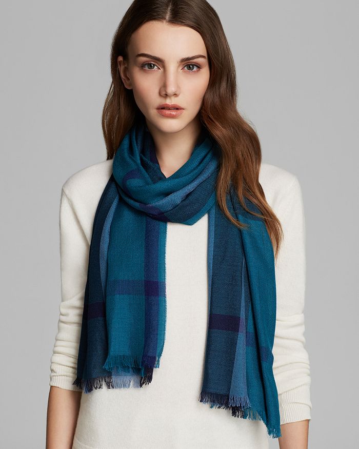 Burberry Half Mega Check Silk/Cashmere Scarf Bloomingdale's