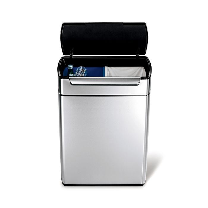 simplehuman 46-Liter Brushed Stainless Steel Dual Recycler Step Trash Can -  Macy's