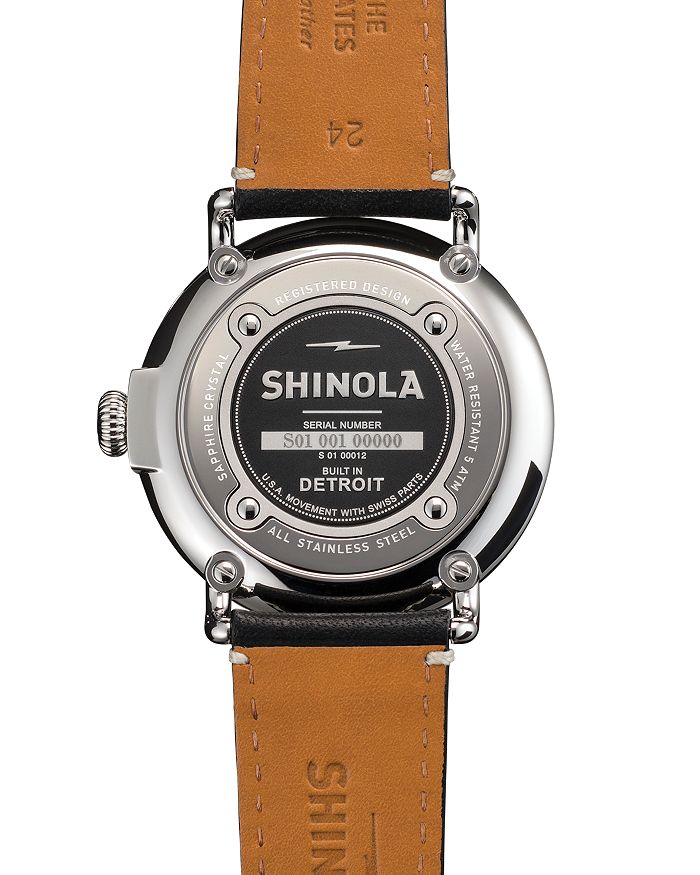 Shop Shinola The Runwell Black Watch, 47mm In Black/black