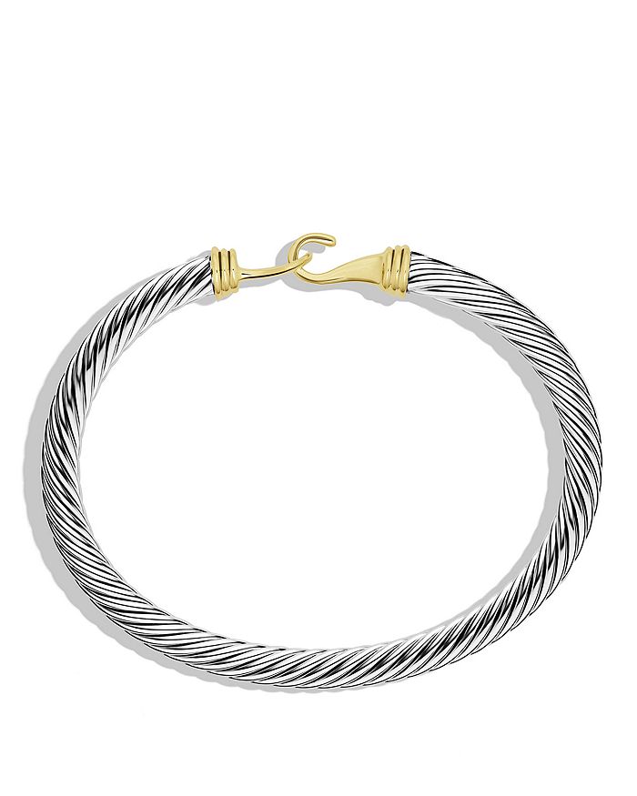 David Yurman Cable Buckle Bracelet With Gold In Gold/silver