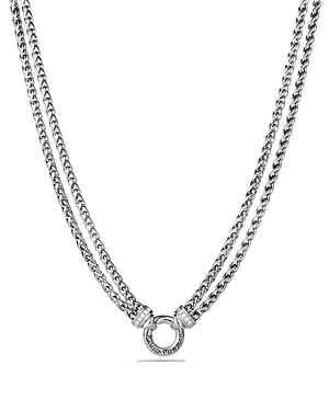 Photos - Pendant / Choker Necklace David Yurman Double Wheat Chain Necklace with Diamonds, 18 Silver N06876DS 