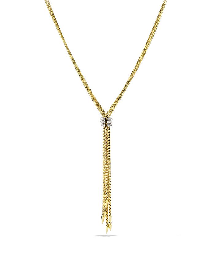 David Yurman Willow Tassel Necklace with Diamonds in Gold