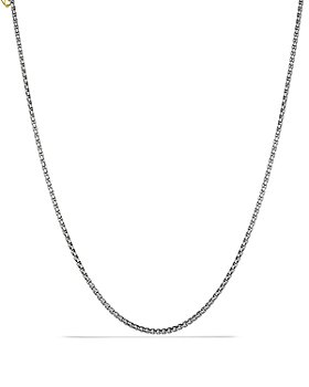 David Yurman - Small Box Chain Necklace with an Accent of 14K Gold 16"-72", 2.7mm