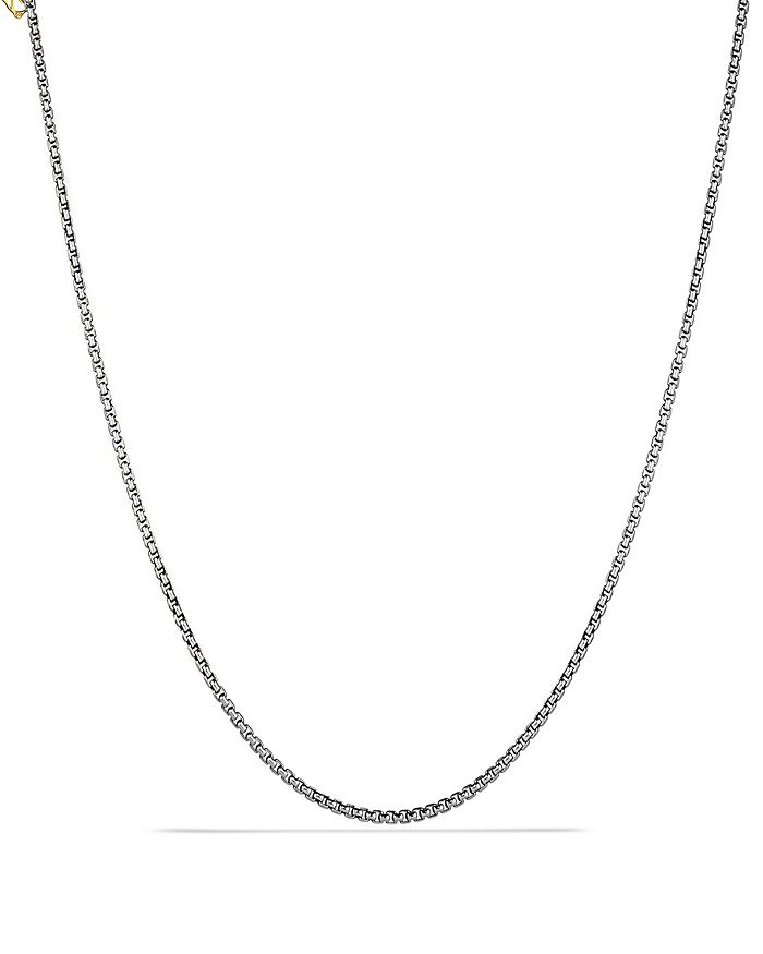 Shop David Yurman Small Box Chain Necklace With An Accent Of 14k Gold 2.7mm, 16 In Silver/yellow Gold