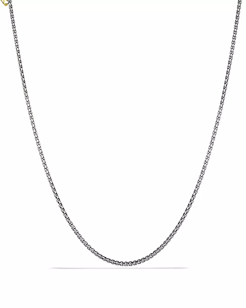 David Yurman Small Box Chain Necklace with an Accent of 14K Gold 2.7mm, 16