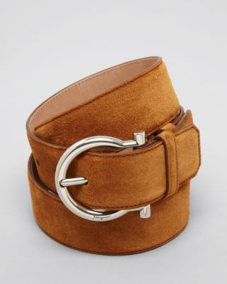 FERRAGAMO - Men's Suede Gancini Belt