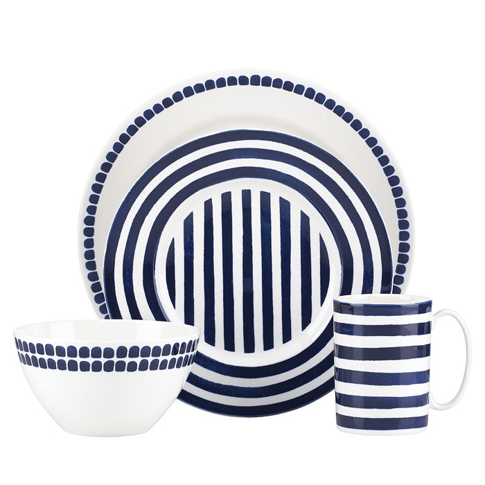 Shop Kate Spade New York Charlotte Street East 4-piece Place Setting In Navy North
