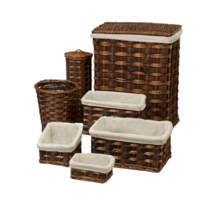 7-Piece Wicker Hamper & Bath Set