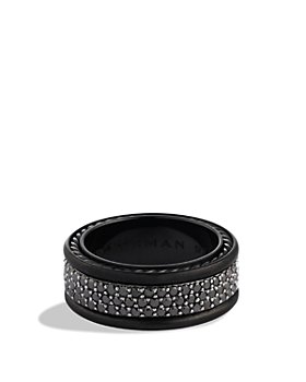 David Yurman - Streamline® Three-Row Band Ring with Black Diamonds