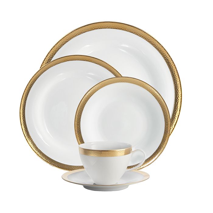 Shop Michael Aram Goldsmith 5-piece Place Setting In White/gold