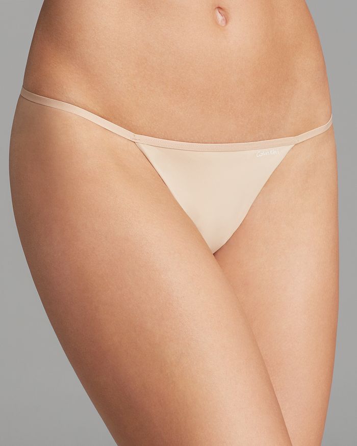 Shop Calvin Klein Underwear Sleek String Thong In Bare