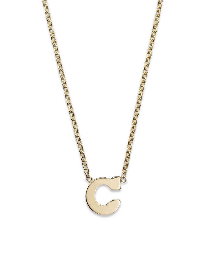 Shop Zoë Chicco 14k Yellow Gold Initial Necklace, 16 In C