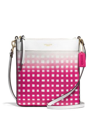 COACH - COACH Madison North/South Swingpack in Gingham Saffiano Leather