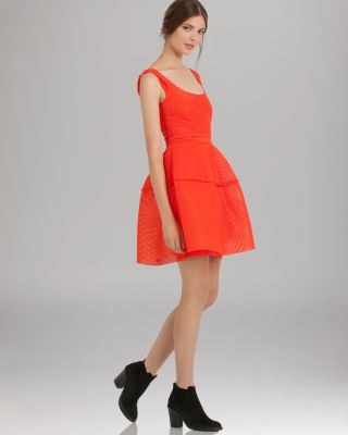 Maje - Dress - Mesh Overlay