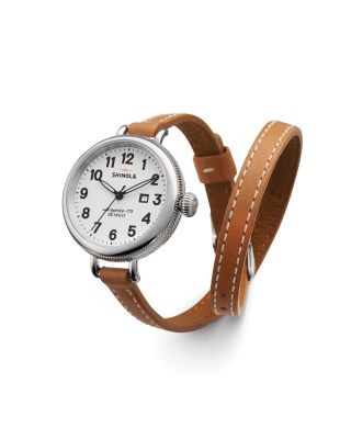 Shinola The Birdy 34mm Leather Double outlet Strap