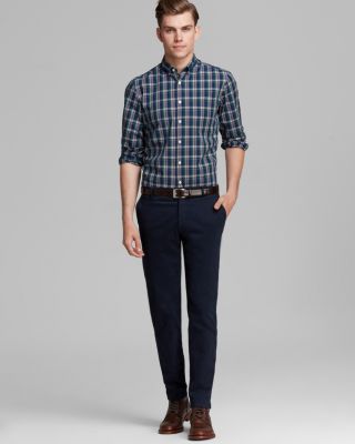 Steven Alan Single Needle Plaid Button-Down Shirt - Slim Fit