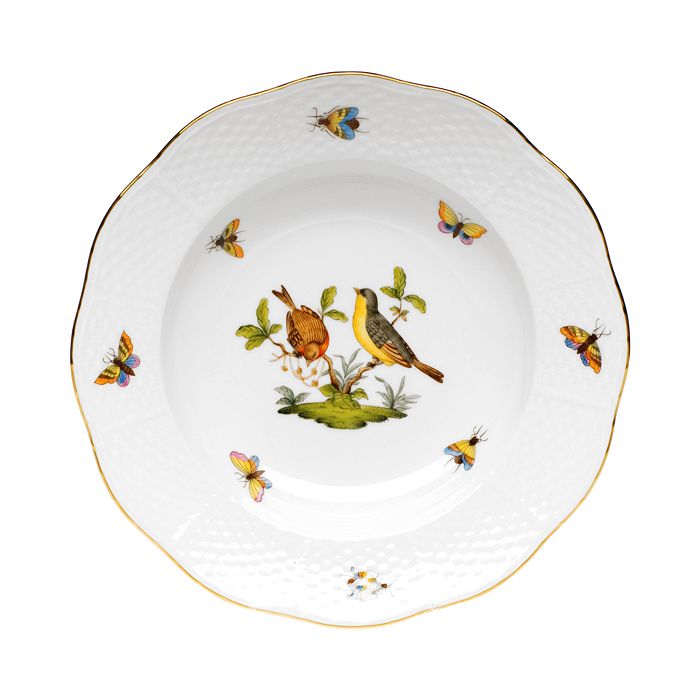Herend Rothschild Bird Rimmed Soup Bowl, Motif #7 In Multi-color