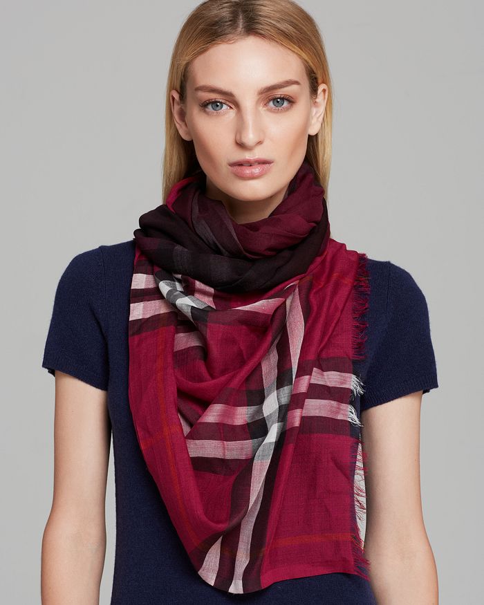 Burberry Ombr Gauze Giant Check Scarf Bloomingdale s