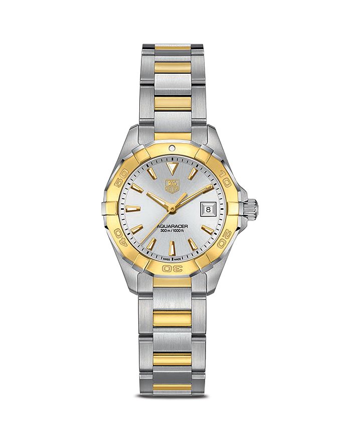 TAG Heuer - TAG Heuer Aquaracer Stainless Steel and 18K Yellow Gold Watch, 27mm