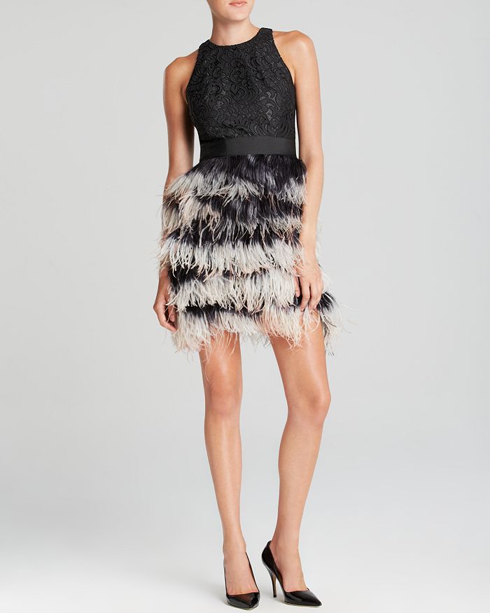 Milly feather dress sale