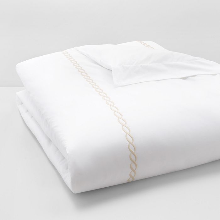 Matouk Classic Chain Duvet Cover, King In Ivory