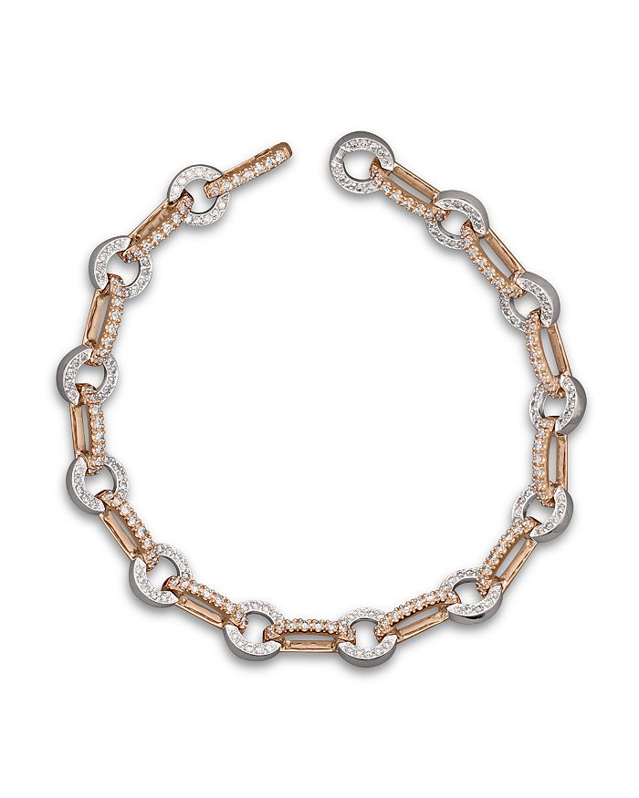 Bloomingdale's Diamond Circle Link Bracelet in 14K Rose and White Gold