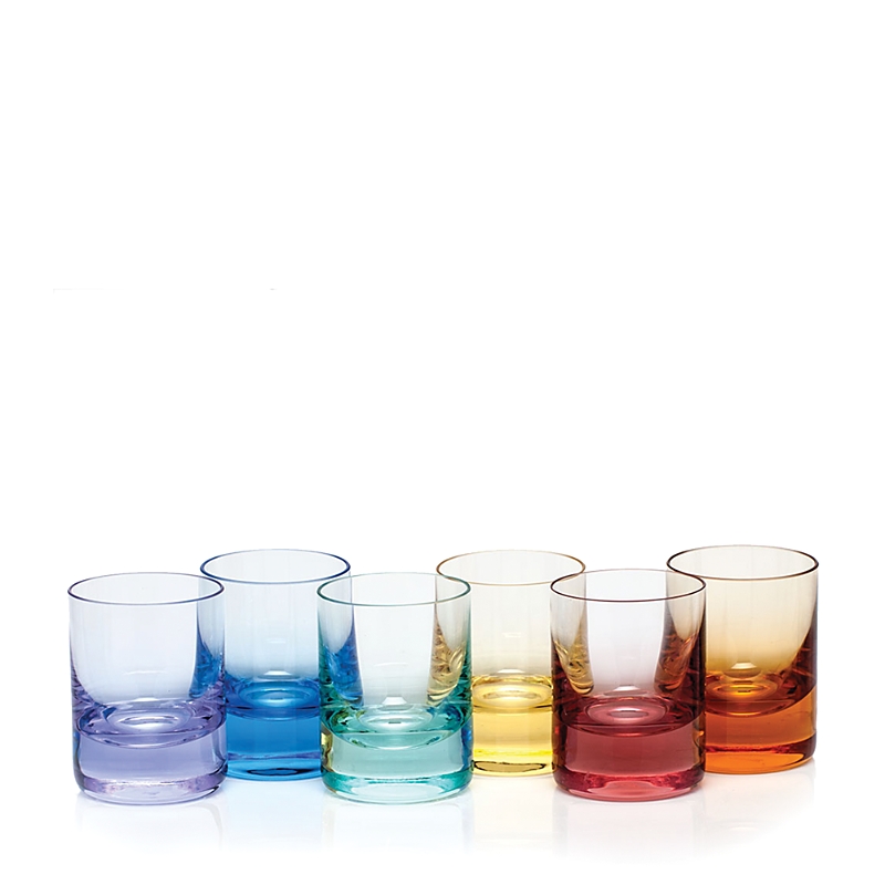 Moser Set Of Six Pebbled Crystal Shot Glasses In Multi Color