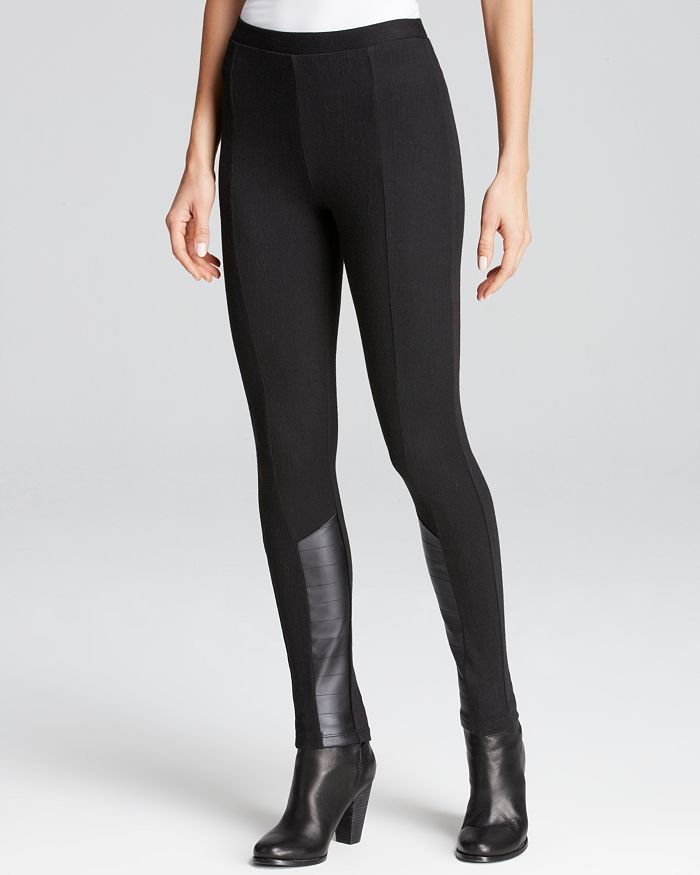 Ralph Lauren Quilted Faux Leather Panel Leggings