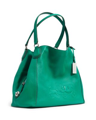 COACH Embossed Horse and Carriage Edie Shoulder Bag in Pebbled